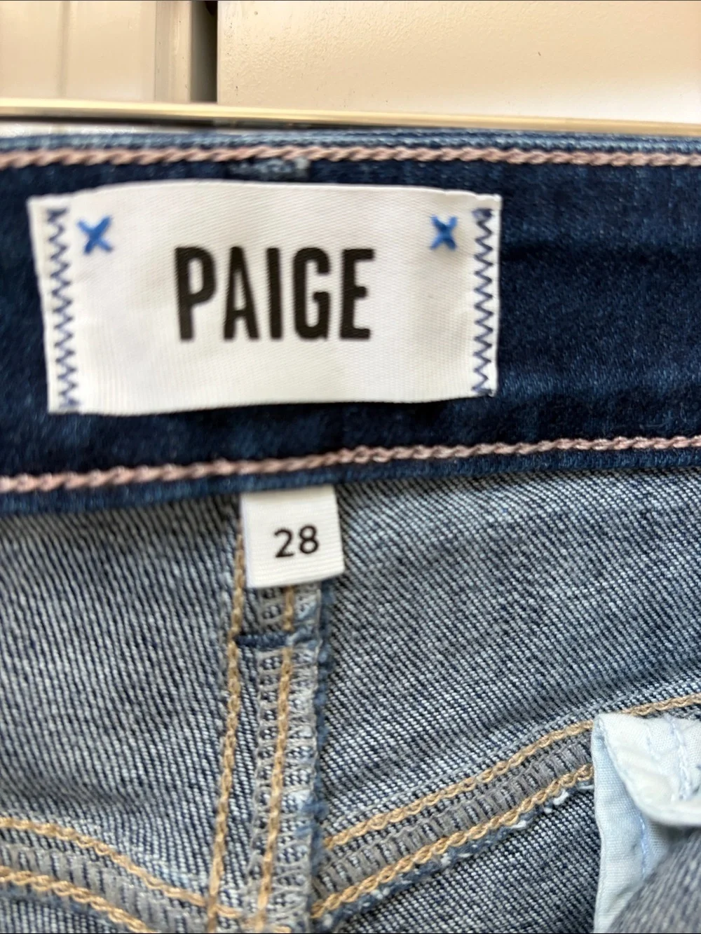 PAIGE Dark Blue Wide-Leg High-Rise Jeans - Picture 8 of 9